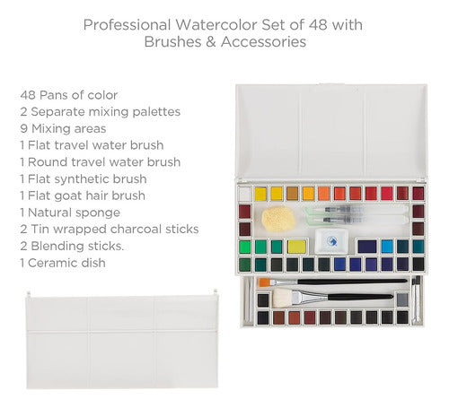 Marie's Artist Watercolor Paint Set - Professional Plein Aire Kit 1