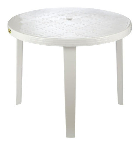 Quality Plastic Round Table 90 Cm White 0