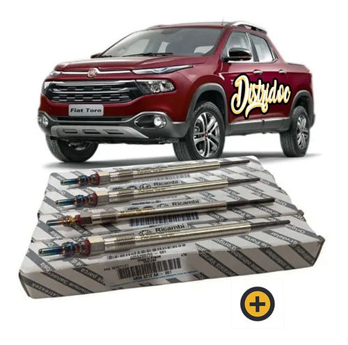 Kit X 4 Bujias Pre Calentamiento Original Fiat Toro 2.0 Td 0