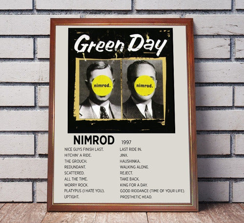 Green Day Poster Album Nimrod Framed for Hanging 0