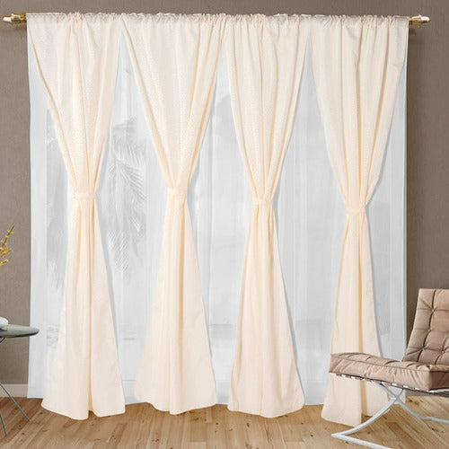 SentiteBella.uy Cortinas En Tela Kit Amelia 150x210 Panama Voile Colores 1