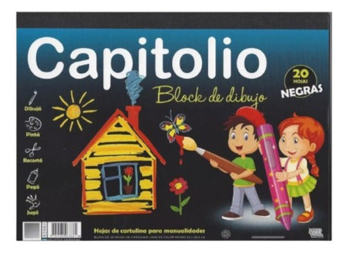 Capitolio Black Drawing Block No. 5 Pack of 5 for Crafts 0