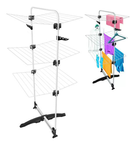 Coliseu Clothes Drying Rack - 3-Tier Foldable Stand 1