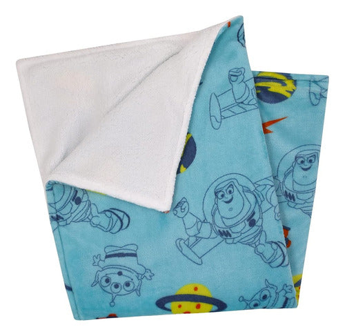 NoJo Disney Toy Story Aqua, Lime and Orange Buzz Lightyear Super Soft Sherpa Baby Blanket 2