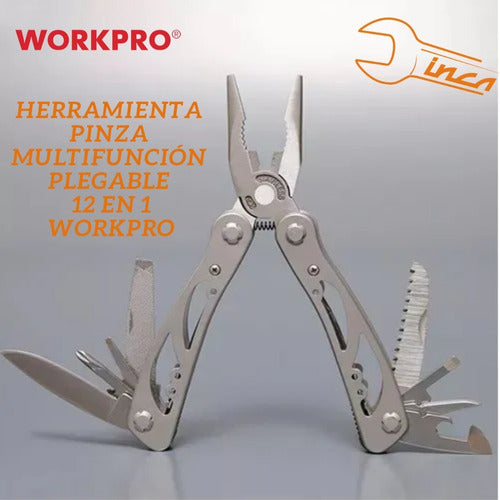 Workpro 12-in-1 Multifunction Folding Tool with Case W014061 1