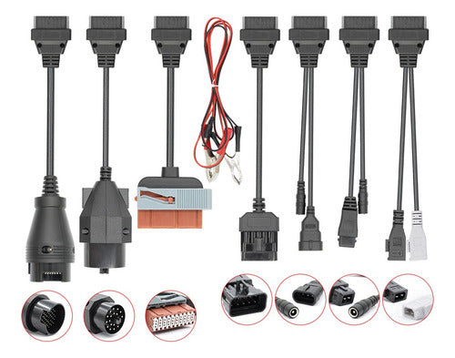 Kit Cables Adaptadores Obd2 Scanner Automotor 0