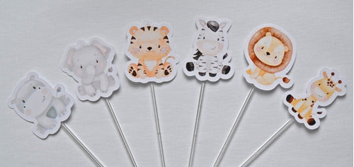 Pack 15 Toppers Para Cupcakes Muffins Animales De La Selva 0