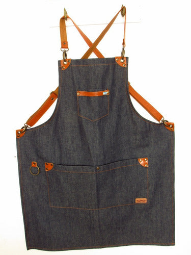 Unisex Jean and Leather Apron for Bar Chef Catering Events 3