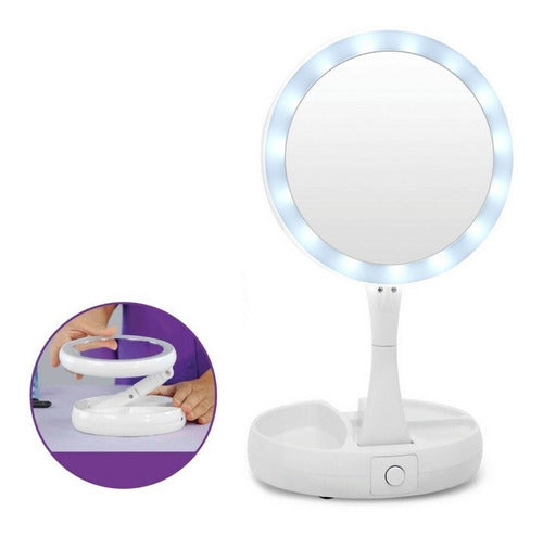 GRUPOFERTA Double Sided LED Lighted Folding Makeup Mirror 5