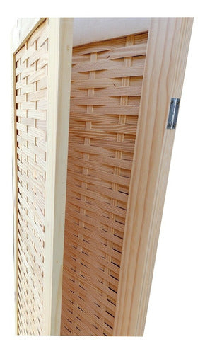 Folding Screen X3 Panels 180x176cm Braided Wood 1