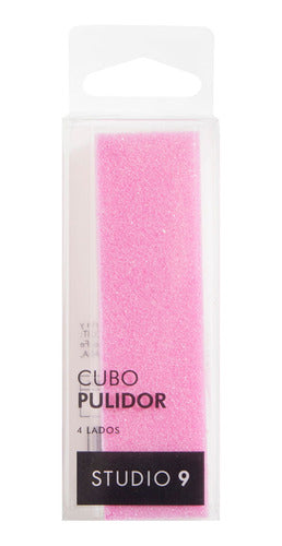 Cubo Pulidor Para Uñas Studio 9 4 Lados Rosa 0