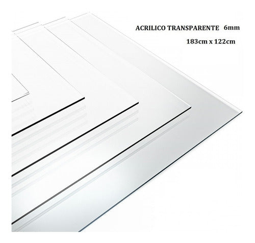 Placa De Acrilico Transparente 122cm X 183cm X 6mm 1