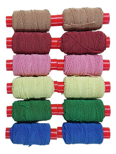 Corona Elastic Threads - Assorted Colors 12 Spools x 25m 0