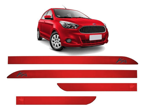 Jogo Friso Lateral Ford Ka Hatch Vermelho Arpoador 2014/2015 0