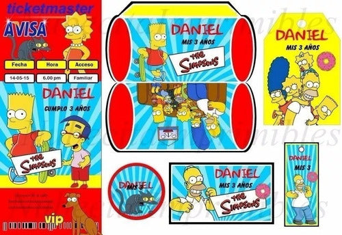 Kit Imprimible Candy Bar Los Simpsons Editable 4