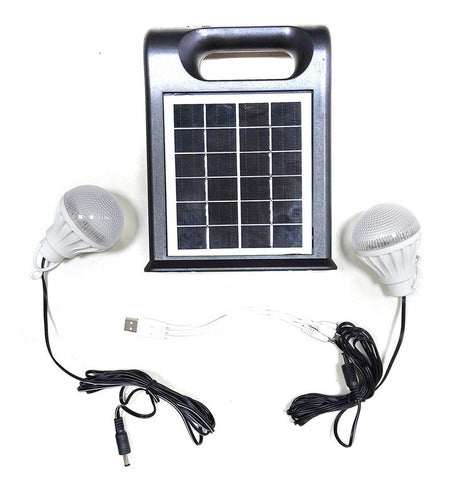 Led Kit Faro Led + 2 Lamparas Con Panel Solar 0