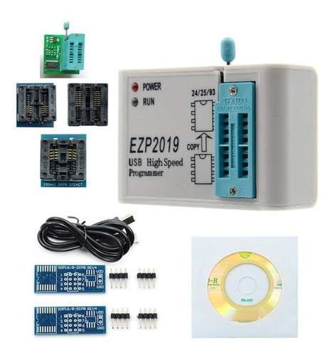 TecnoliveUSA Programador EZP2019 Eeprom Bios Flash 24/25/93 + Adaptadores 1