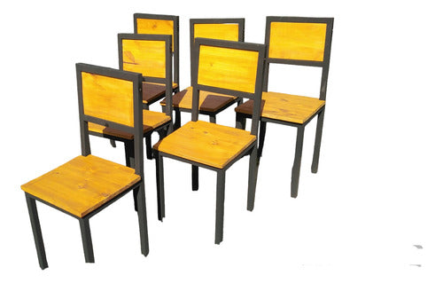 Industrial Chairs, Wood and Iron Omega Model 0