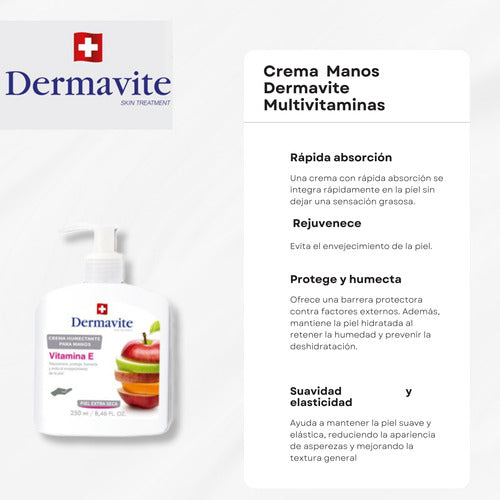 Dermavite Hand Cream Extra Dry Skin Vitamin E 250ml 2