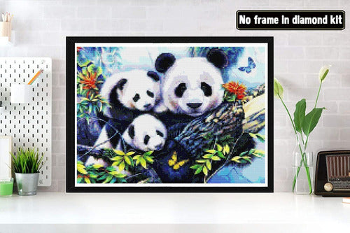 Bimkole 5D Diamond Painting Kit Cute Panda Family 30x40 Cm 1