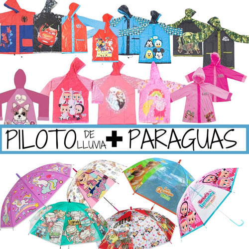 Frozen Kids Rain Combo Pilot + Umbrella Ct Mundo Moda 0