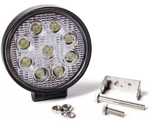 4u X Faro Led Redondo 27w 9 Leds Blanco 4x4 Cuatri Moto 1