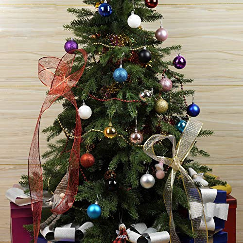 Emopeak 24PCS Christmas Balls Ornaments for Xmas Christmas Tree - 4 Style Shatterproof Christmas Tree Decorations Hanging Ball for Holiday Wedding Party Decoration (2.4/6.2cm, Lake Blue) 1