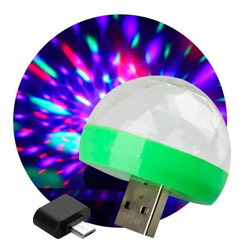 LED USB Small Magic Ball 4W Audiorhythmic Lights DJ with OTG USB Adapter 0