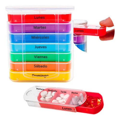 Alitrade Weekly Pill Organizer 4 Daily Doses 7 Days Tray 0