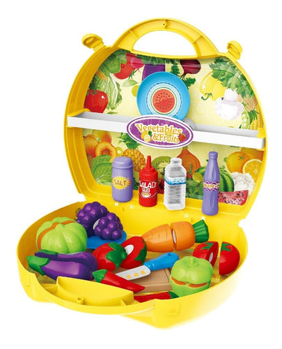 Zippy Toys Valija Juguete Didactico Comidas Fruta Verdura Abrojo 39 Pcs 0