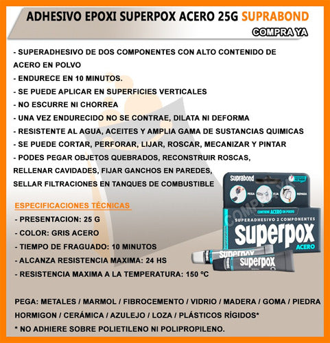 Suprabond Epoxy Glue Superpox Steel 2