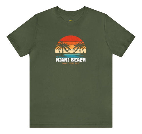 Premium Combed Cotton Miami Beach Casual T-Shirts 4