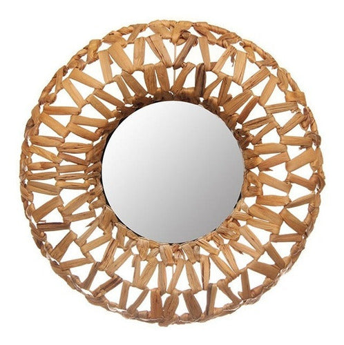 Decorative Circular Rattan Design Mirror (ep2013) 0