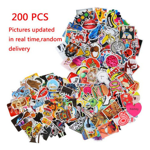 200pcs Skateboard Stickers Graffiti Portátil Etiqueta Equipa 1