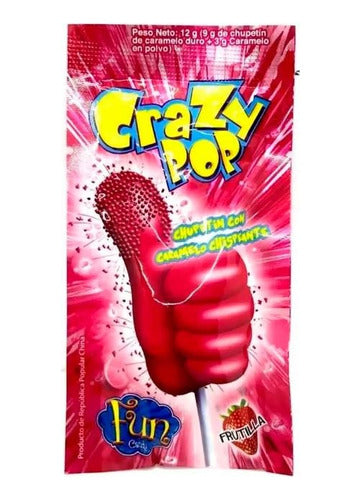 Crazy Pop Sparkling Candy Lollipop Various Flavors x 10 Units 0