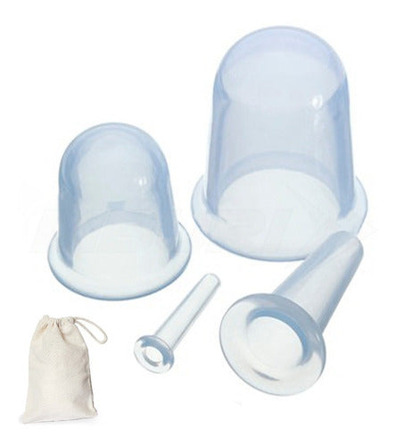Set of 4 Chinese Cupping Facial and Body Silicone Cups 0