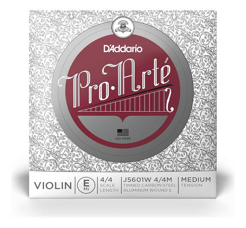 D'Addario Pro-Arte Violín Single Aluminum Wound E String, 4/4 0