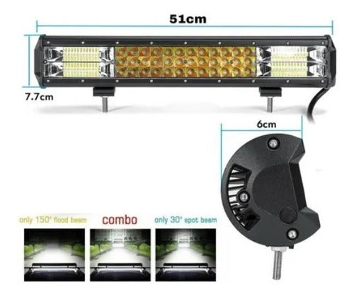 Faro Barra Recta De 96 Leds 288w 50cm Spot Flood 4x4 12/24v 4