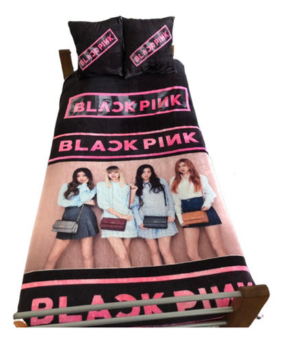 Generic Soft Blanket 1 1/2 Black Pink 0