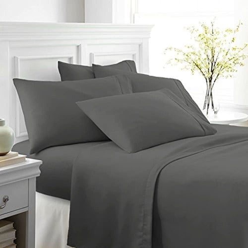 Ienjoy Home Queen Size 6-Piece Sheet Set, Gray 2