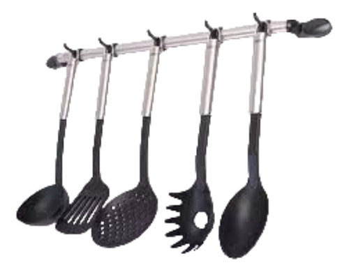 Set Leifheit Kitchen Rail with 5 Teflon Quality Utensils 0