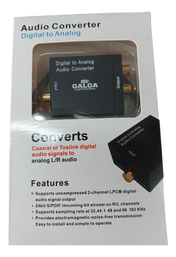 Galga Network Conversor Adaptador Audio Digital A Analógico, Óptico A Rca 3