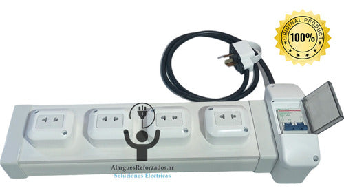 Total Cold Universal Power Strip 4 American/European Sockets 1 Meter with Circuit Breaker 1