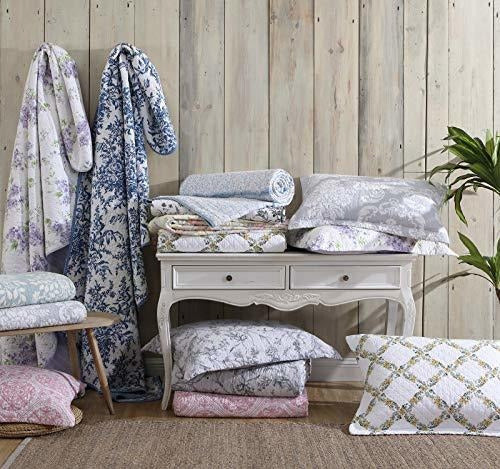 Laura Ashley Breezy Juego De Cobertor Floreado Rosado Y Gris 3