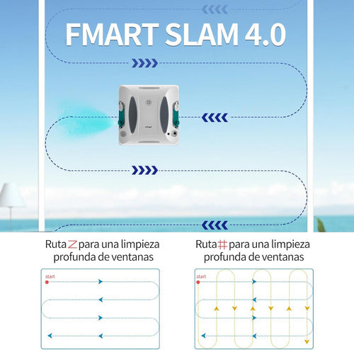 Fmart Window Cleaning Robot, Double Spray and Suction 380 3