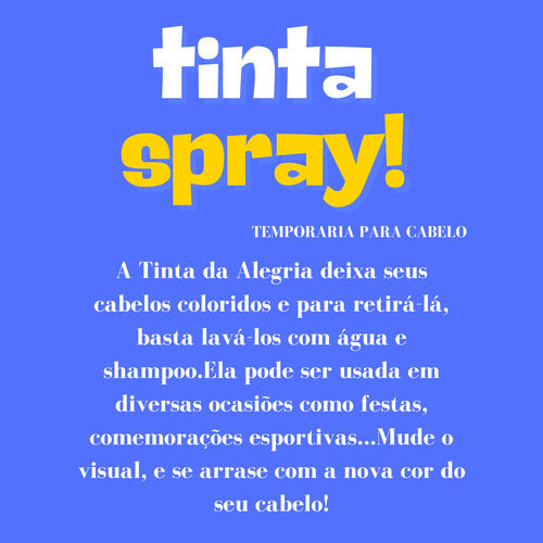 Spray Removível P/ Pintar Cabelos Tinta Lavavel Cor: Azul 1