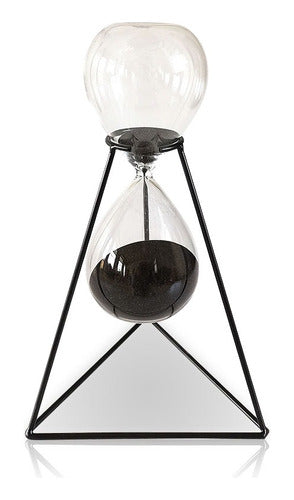 Lady Home&Art Black 30-Minute Hourglass with Stand 27x16cm 0