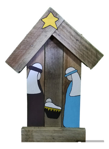 Arte en Palets: Handcrafted Wooden Nativity Scene - Fence Style 5