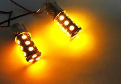 KINSTECH 2 X 1156 7506 P21W High Power Amber 18 SMD LED Front Bulbs 6