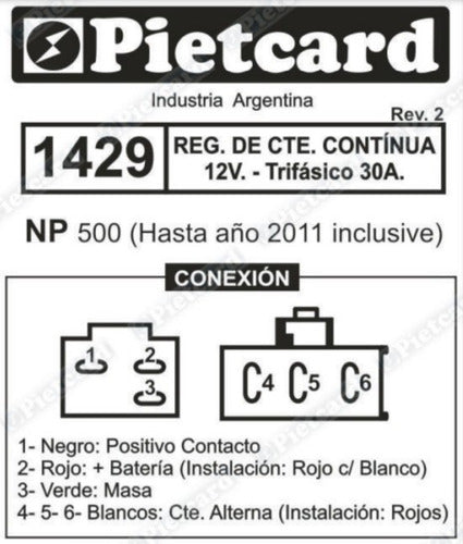 Regulador 12v Np 500 (trifásico 30a) Hasta Año 2011 Inclusiv 3